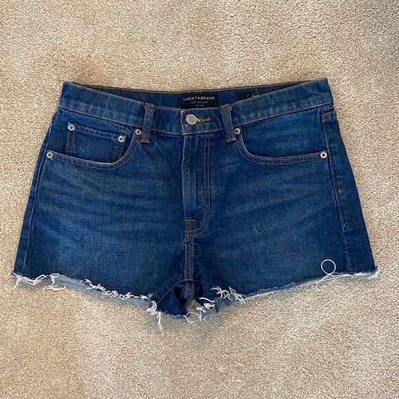 Lucky Brand Mid Rise Cut Off Jean Shorts Size 30 - Picture 2 of 9